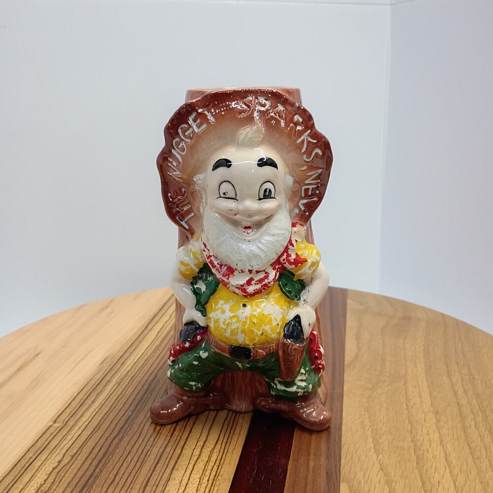 1960s Era Sparks Nevada The Nugget Casino Last Chance Joe Miner mascot planter